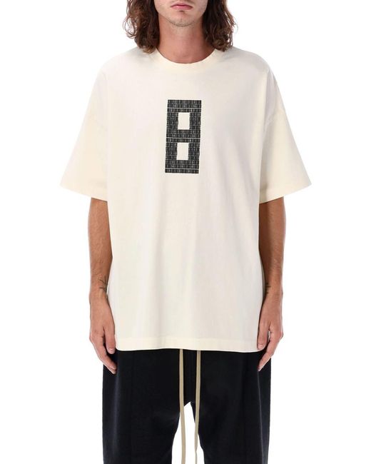 Fear Of God White 8 Print Oversized T-Shirt for men