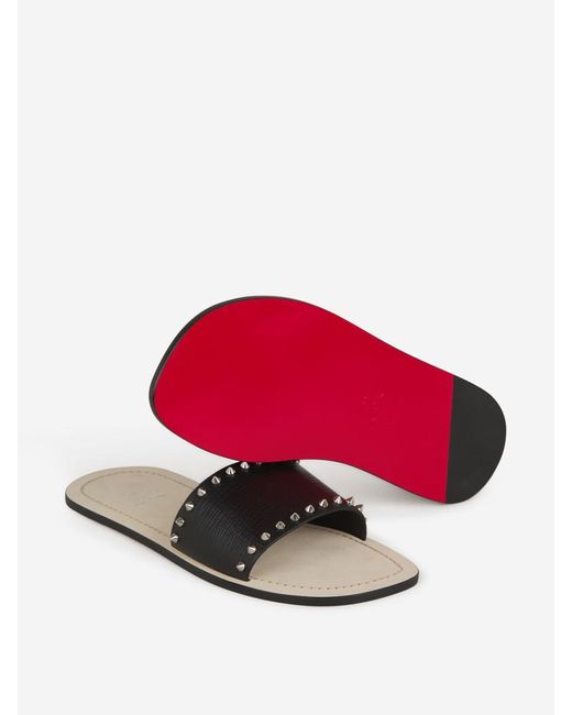 Christian Louboutin Red Coolraoul Spikes Sandals for men