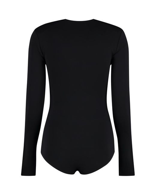 Maison Margiela Black Long Sleeve Jersey Bodysuit