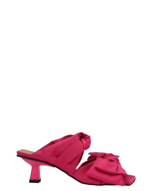 Ganni Pink 'bow' Sandals
