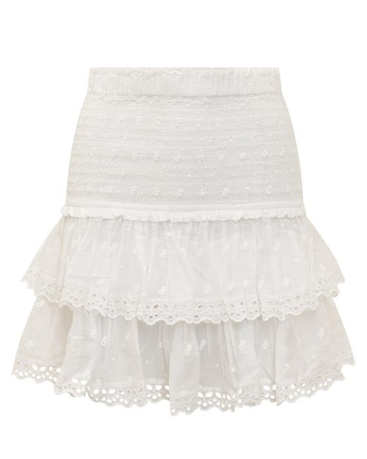 Isabel Marant White Miniskirt With Ruffles