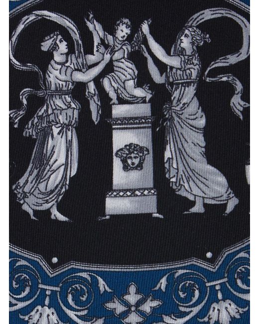 Versace Blue Tie With Rear Tie Closure And All-Over Print for men