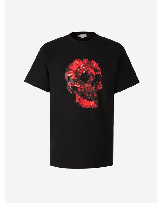 Alexander McQueen Black Skull Print T-shirt for men