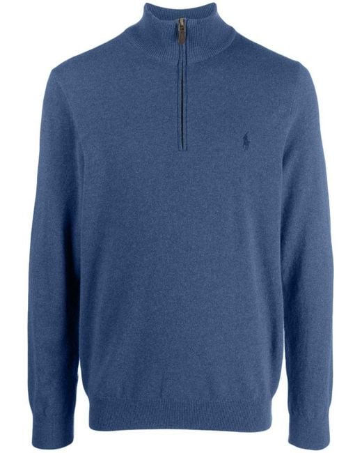 Polo Ralph Lauren Blue Logoed Sweater for men