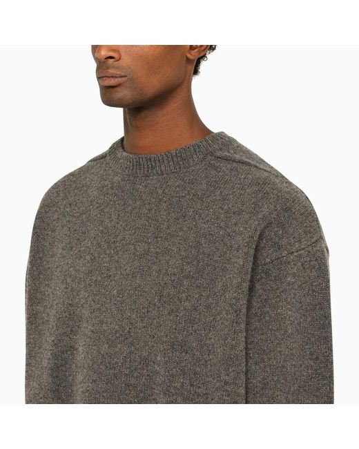 Studio Nicholson Hemyl Wool Crew Neck Sweater in Gray for Men | Lyst