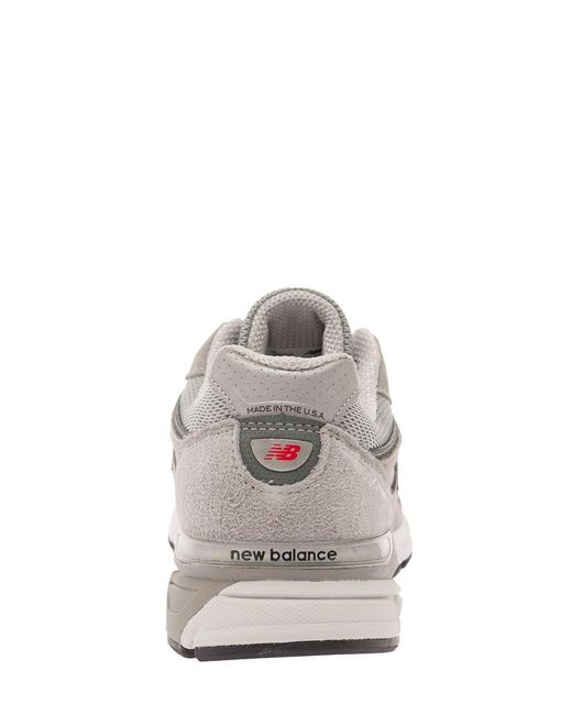 New Balance White '990' Low Top Sneakers With Logo Detail for men