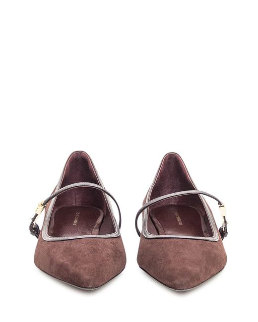 Tory Burch White Strap-On Ballerinas