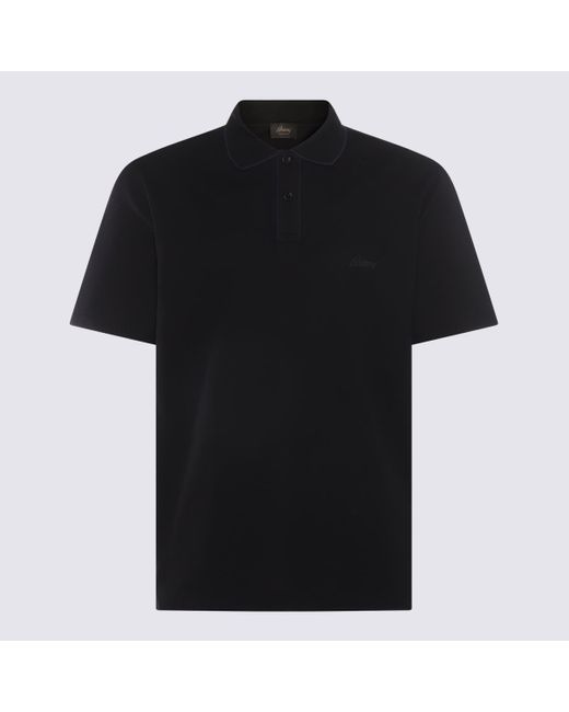 Brioni Black Cotton Polo Shirt for men