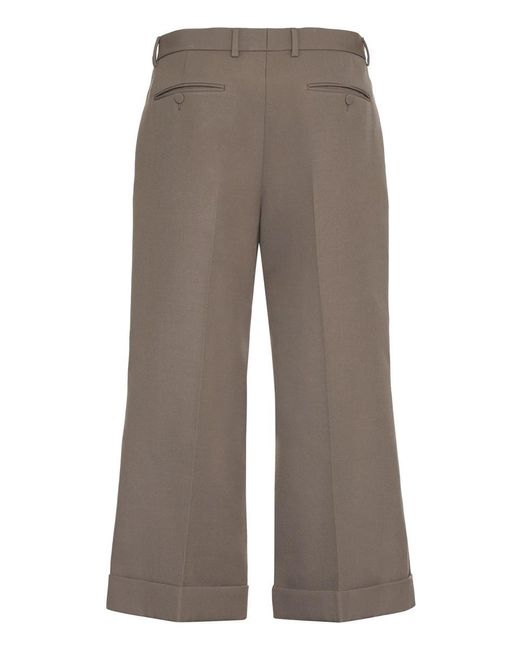 Gucci Gray Wool Gabardine Trousers for men