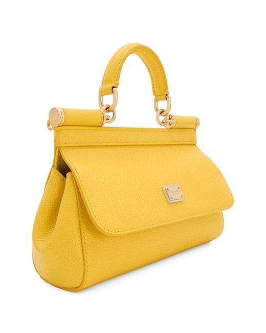 Dolce & Gabbana Yellow Small Sicily Tote Bag