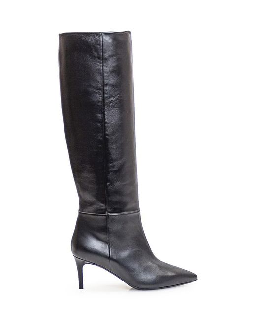 Anna F. Black Leather Boot
