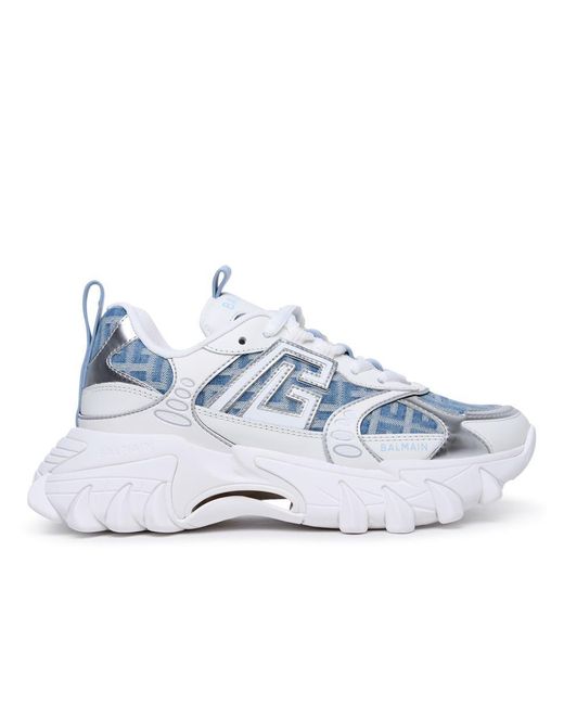 Balmain Blue 'B-East' Cotton Blend Sneakers