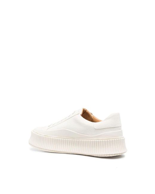 Jil Sander White Low Laced Sneakers for men