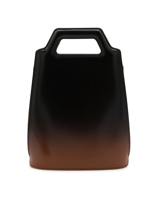 Ferragamo Black Brown North Sout Wanda Mini Top Handle Bag