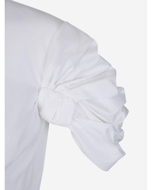 Alexander McQueen White Organic Cotton Midi Dress
