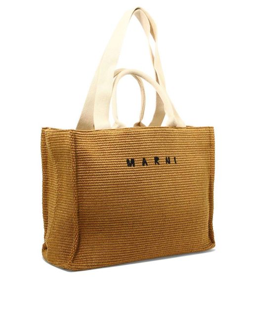 Marni Natural Embroidered Tote Bag