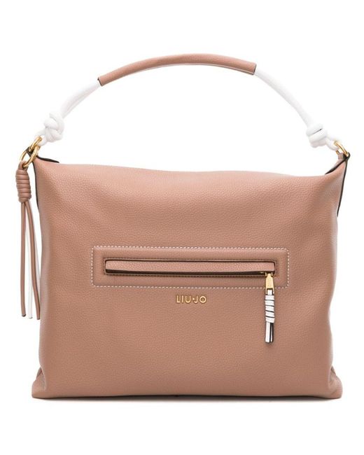 Liu Jo Brown Synthetic Leather Tote Bag With Tassel