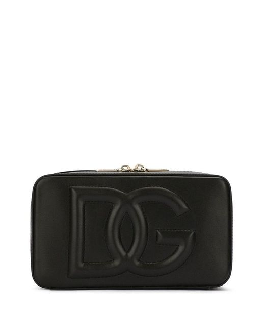 Dolce & Gabbana Black Logo Leather Shoulder Bag