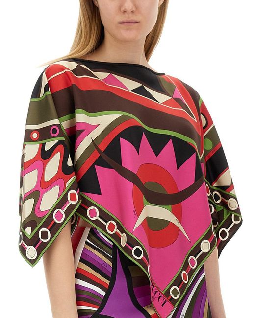 Emilio Pucci Red Kaftan With Print