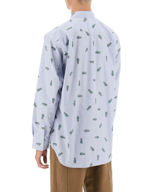 Comme des Garçons Blue X Lacoste Oxford Shirt With Crocodile Motif for men