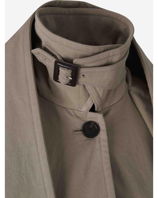 Balenciaga Natural Hooded Cotton Trench Coat