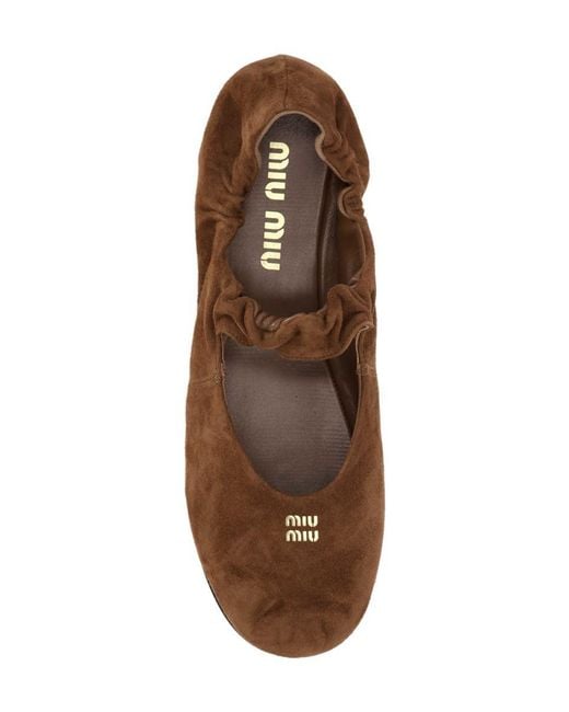 Miu Miu Brown Flat Shoes