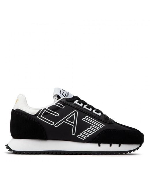 EA7 Black Emporio Armani Logo Trainers for men