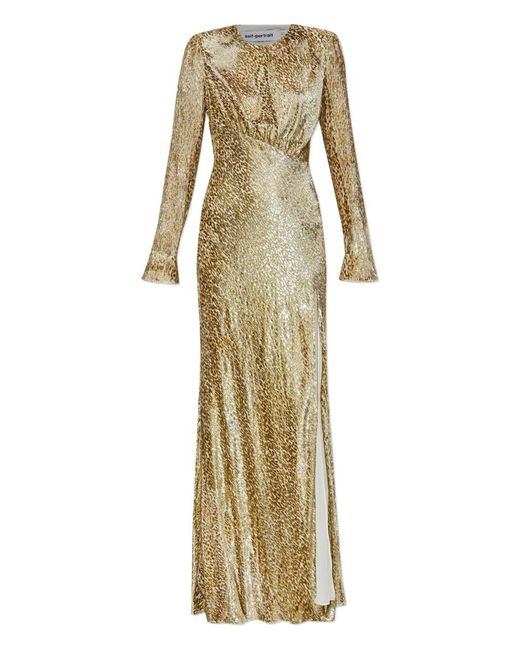 Self-Portrait Metallic Fil Coup Maxi Dress