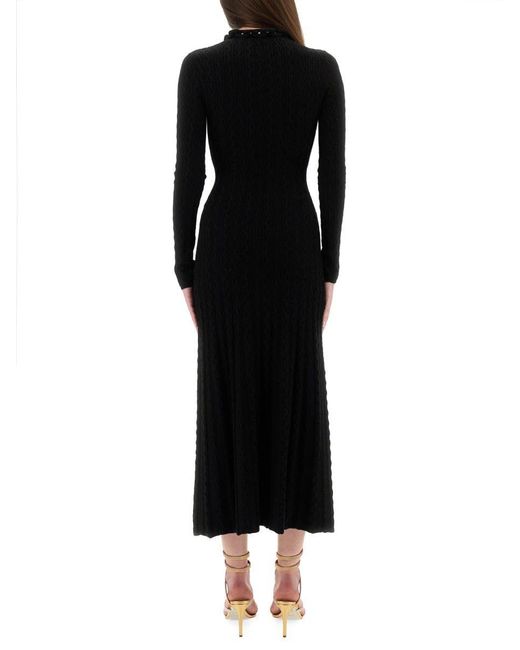 Rabanne Black Long Wool Dress