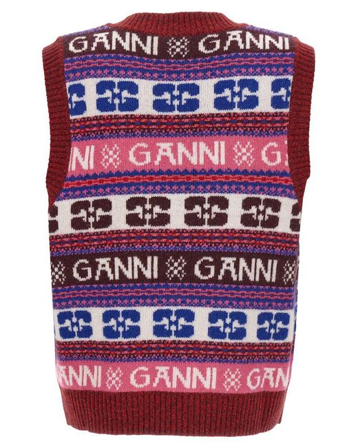 Ganni Red Logo Vest