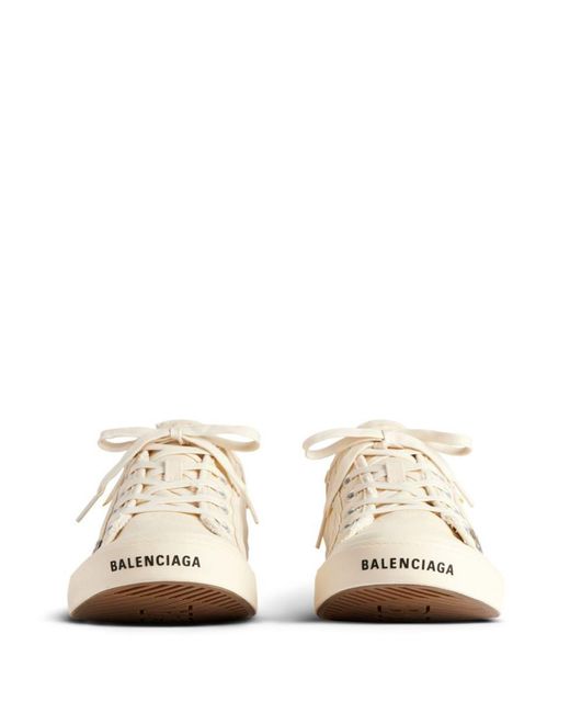 Balenciaga White Paris Canvas Sneakers for men