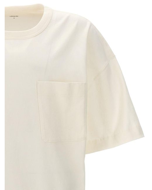 Lemaire White Pocket T-shirt for men