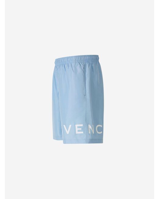 Givenchy Blue Logo Technical Swimsuit for men
