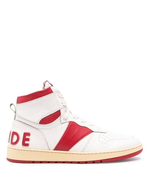 Rhude Pink Rhecess High-top Leather Sneakers for men
