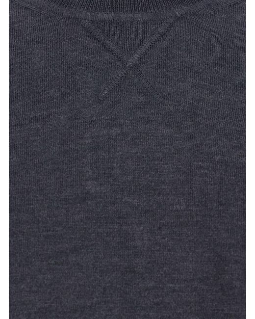 Jacquemus Blue Crew Neck Sweater With Back Logo for men