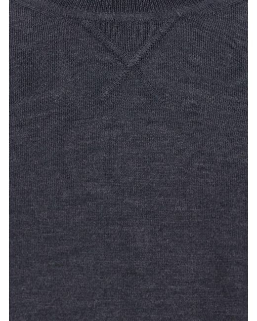 Jacquemus Blue Crew Neck Sweater With Back Logo for men