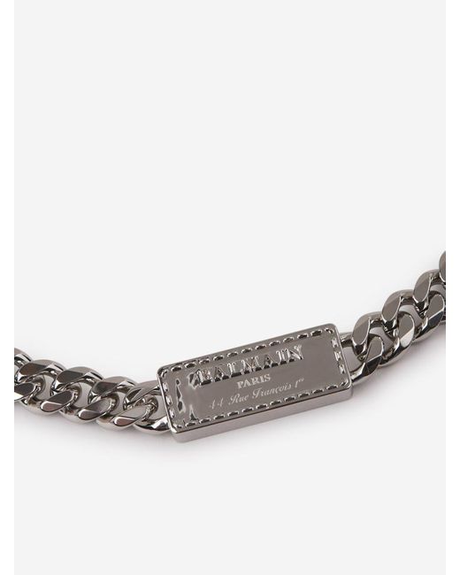 Balmain Metallic Signature Tubular Necklace for men
