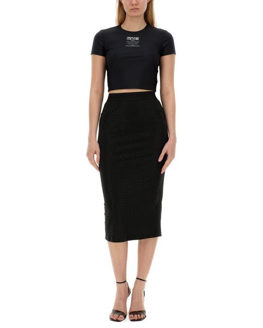 Versace Black Crystal Skirt