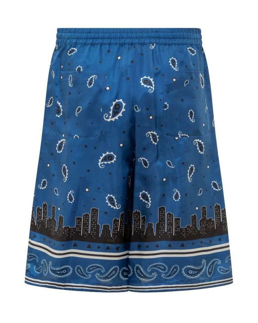 Off-White c/o Virgil Abloh Blue Shorts With Bandana Pattern for men