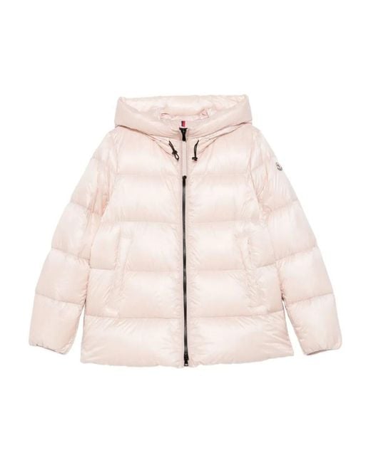Moncler Pink Serittes Hooded Short Down Jacket