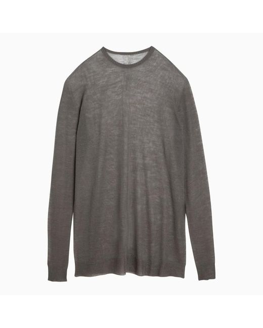 Rick Owens Gray Dust Semi-Transparent Sweater for men