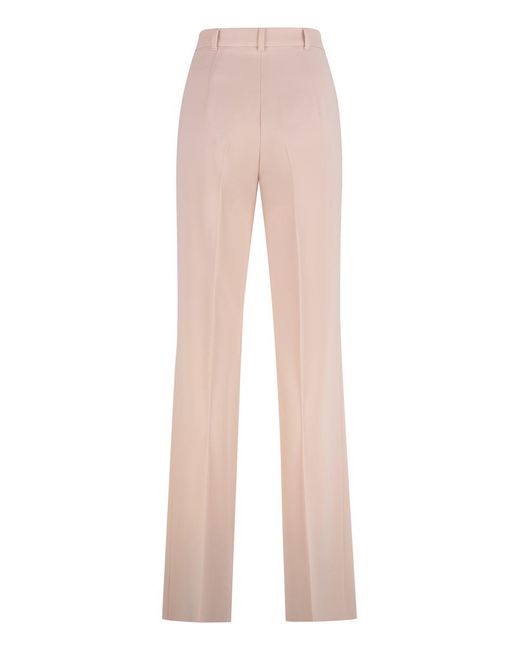 Max Mara Pink Quasar Virgin Wool Trousers