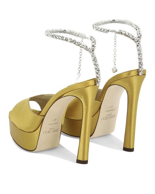 Jimmy Choo Metallic Sunflower Crystal Sandals For