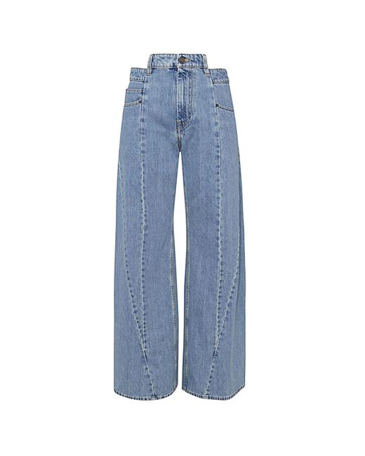 Maison Margiela Blue Cut-out Flared Jeans