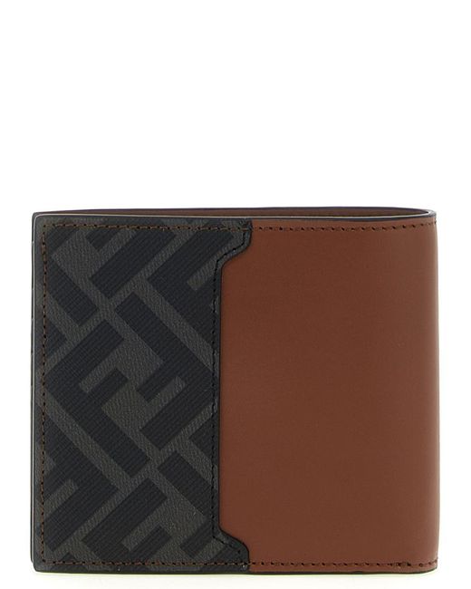 Fendi Brown 'bifold Squared Ff' Wallet for men