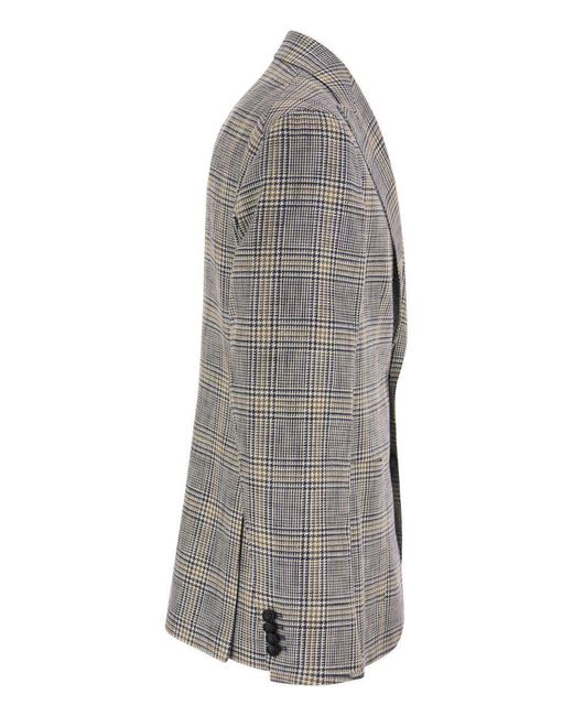 Tagliatore Gray Jacket With Tartan Pattern for men