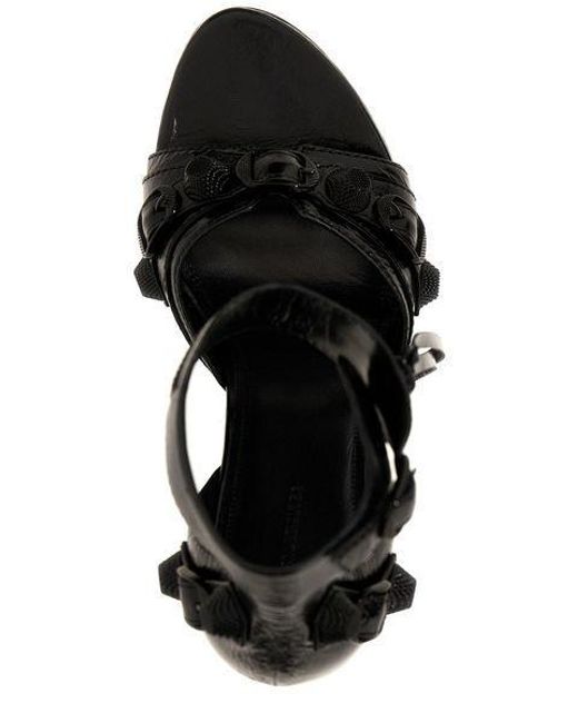 Balenciaga Black Soft Raffia Heeled Sandals