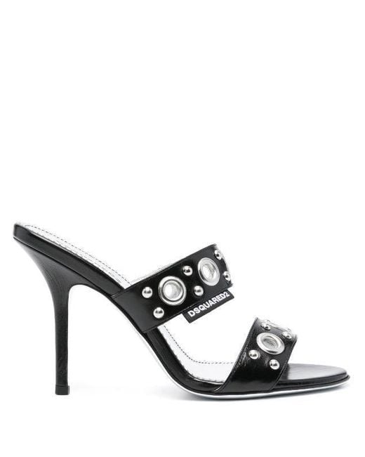 DSquared² Black Gothic 100mm Leather Sandals
