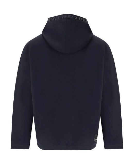 Emporio Armani Blue Hooded Sweatshirt for men