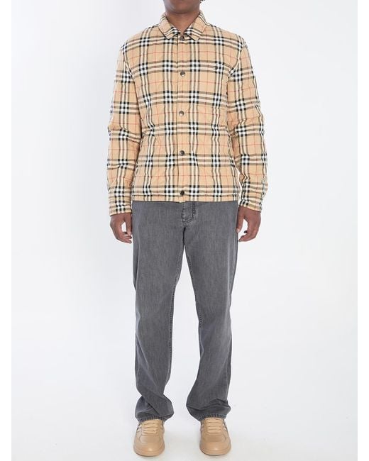 Burberry Black Reversible Overshirt In Quilted Nylon for men